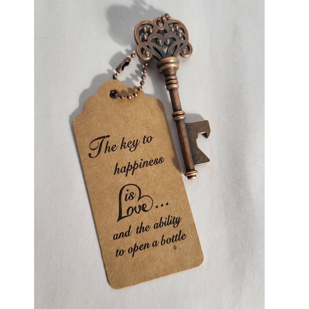 41 Key to Happiness Bottle Opener Wedding Favors Rustic Bridal Shower‎ Gifts